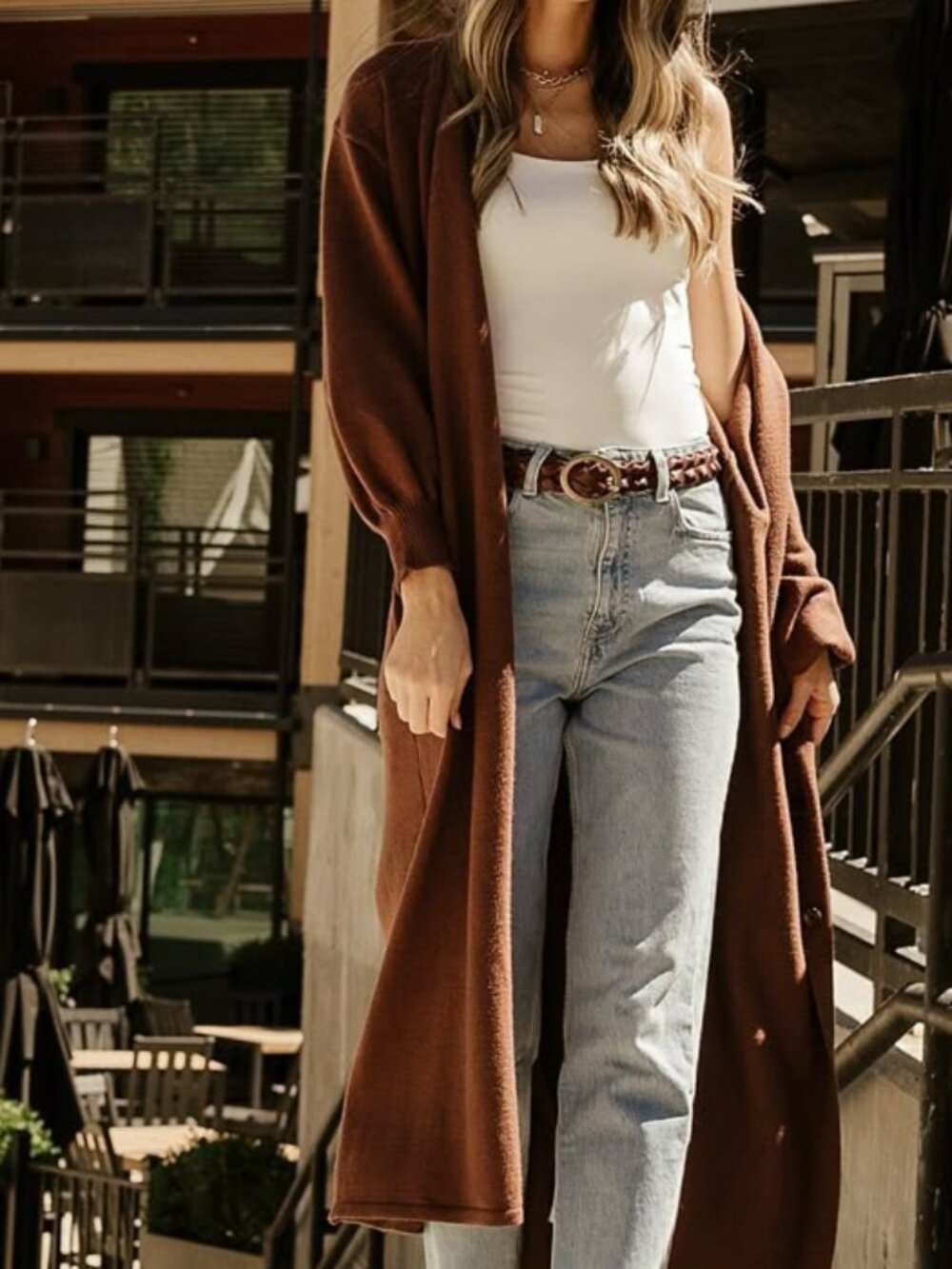 Women's Maxi Duster Cardigan sz S-M - Moka Brown